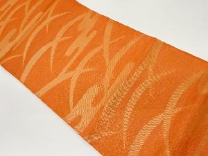 紗 ヱ霞に芝模様織出し袋帯